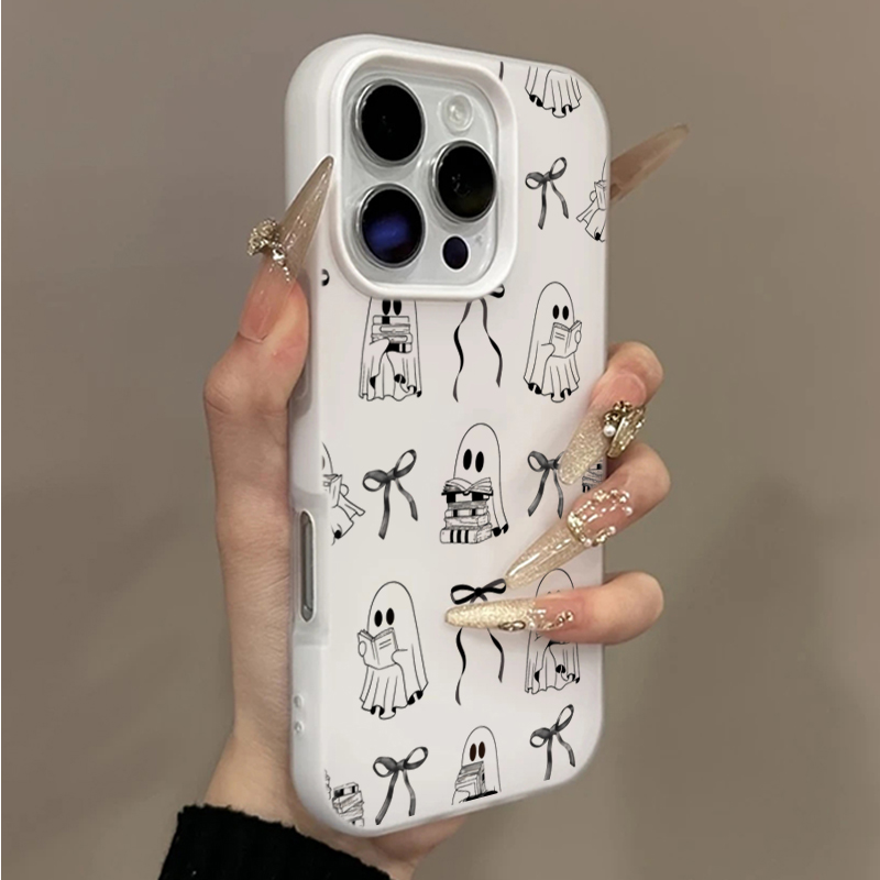 Phone Cases Cute Iphone 14 - Cute Halloween Book Ghost Bow Phone
