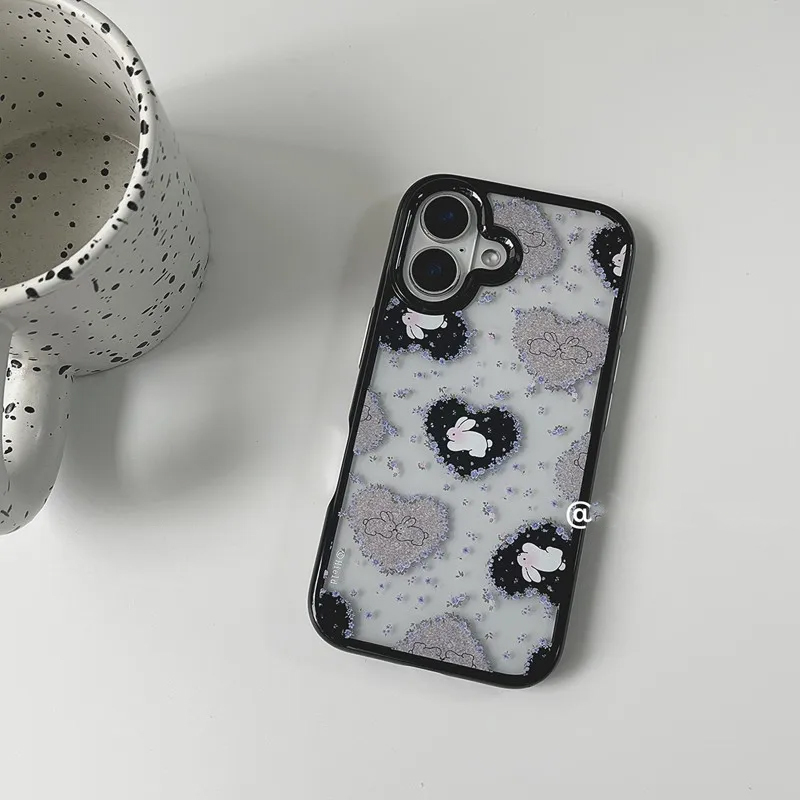 Phone Cases Korea - Ins Korean Retro Girl Love Rabbit