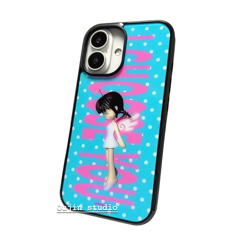 Phone Cases Korea - Korean Ins Polka Dots Angel Girl