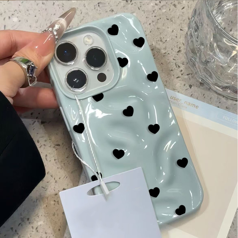 Aesthetic Cute Black Heart Sho - Phone Cases Cute Iphone 14 recension och pris