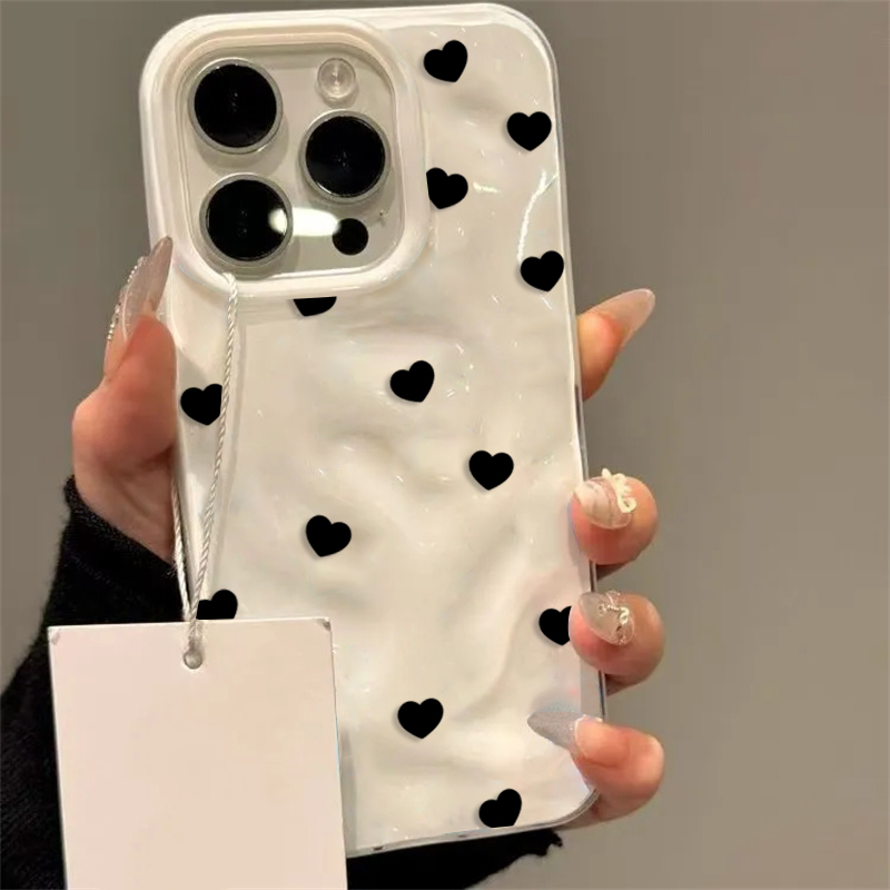 Aesthetic Cute Black Heart Sho - Phone Cases Cute Iphone 14 recension och pris