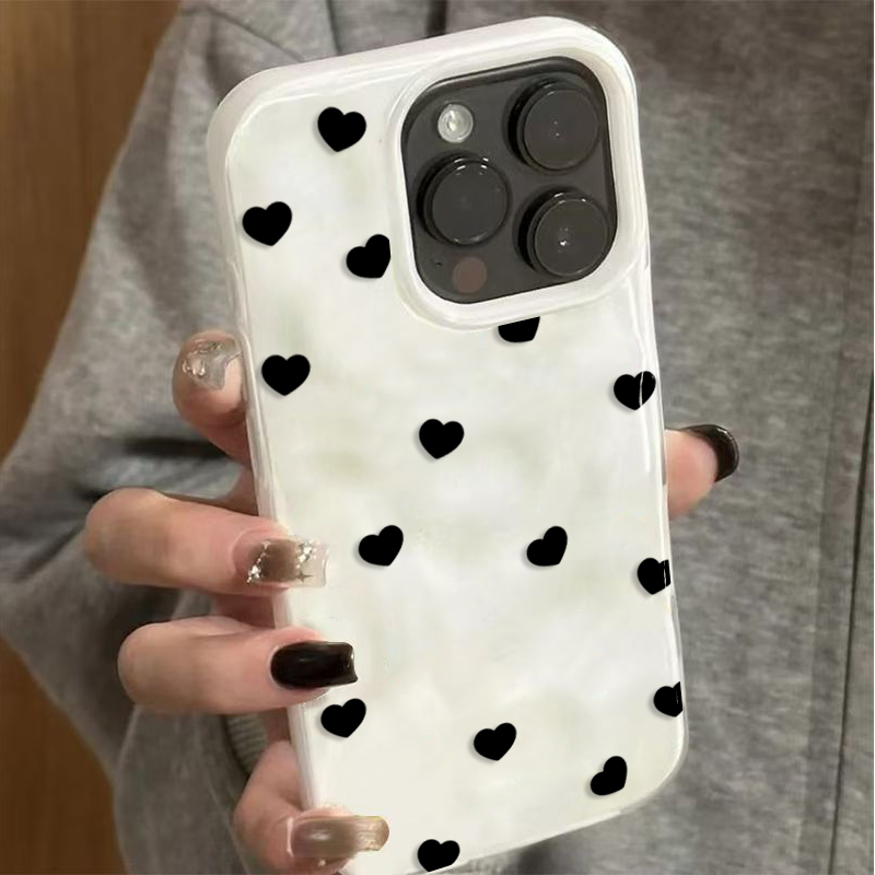 Aesthetic Cute Black Heart Sho - Phone Cases Cute Iphone 14 recension och pris