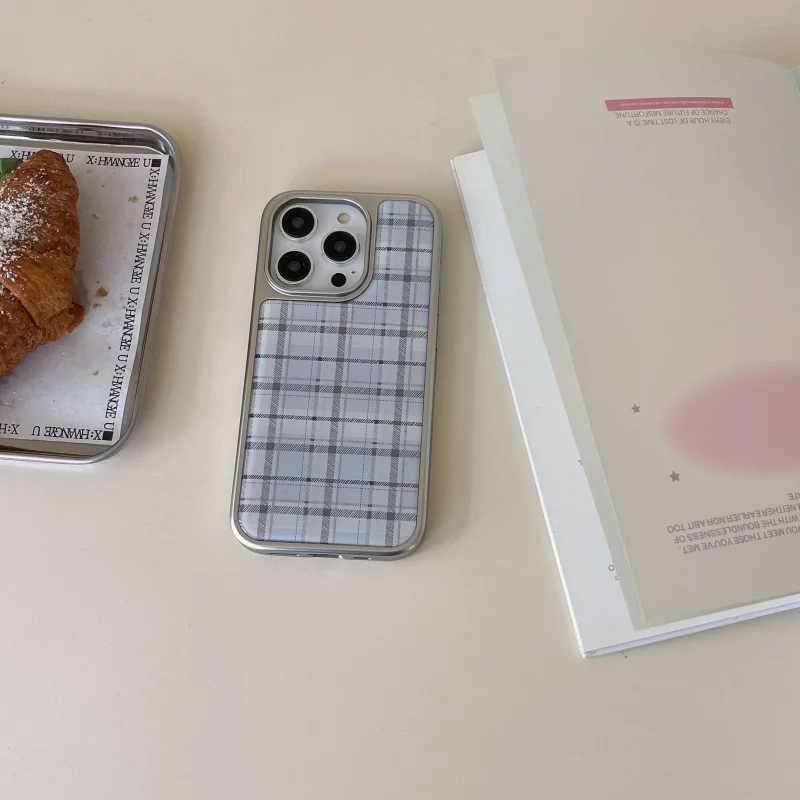 Korean Ins Epoxy Blue Plaid Pa - Phone Cases Korea recension och pris