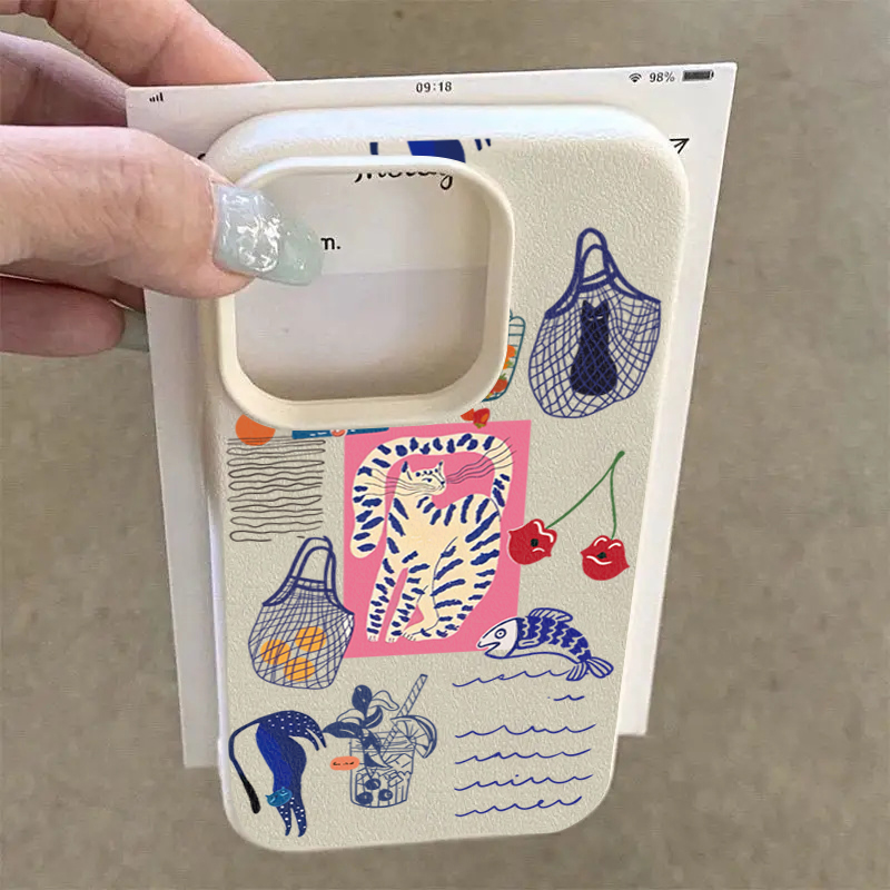 Cute Cherry Cat Print Phone Ca - Phone Cases Cute Iphone 14 recension och pris