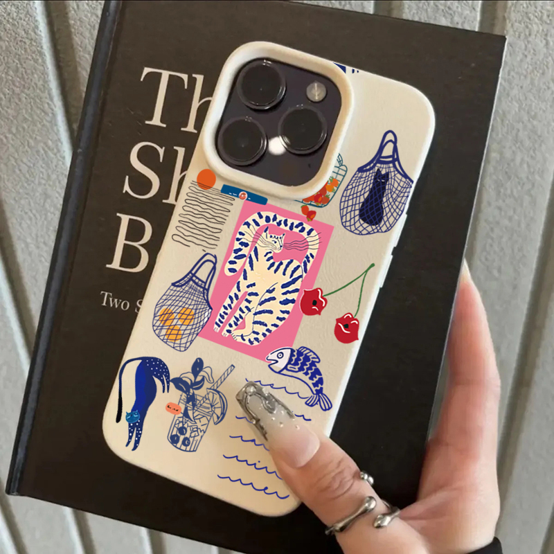 Cute Cherry Cat Print Phone Ca - Phone Cases Cute Iphone 14 recension och pris