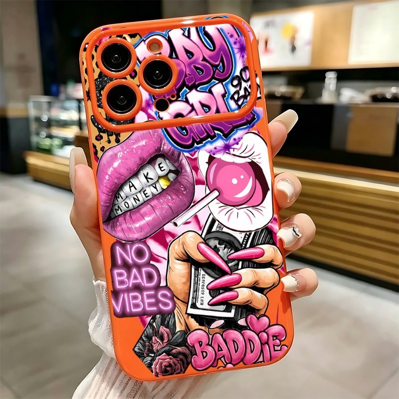 Hip Hop Pink Lips Baby Girl Gr - Phone Cases Popular recension och pris