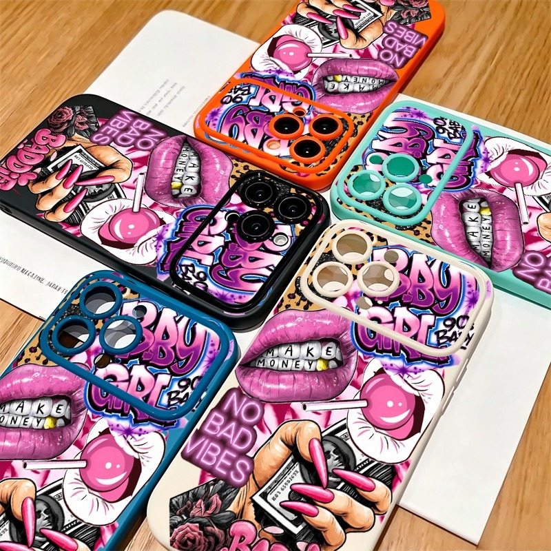 Hip Hop Pink Lips Baby Girl Gr - Phone Cases Popular recension och pris