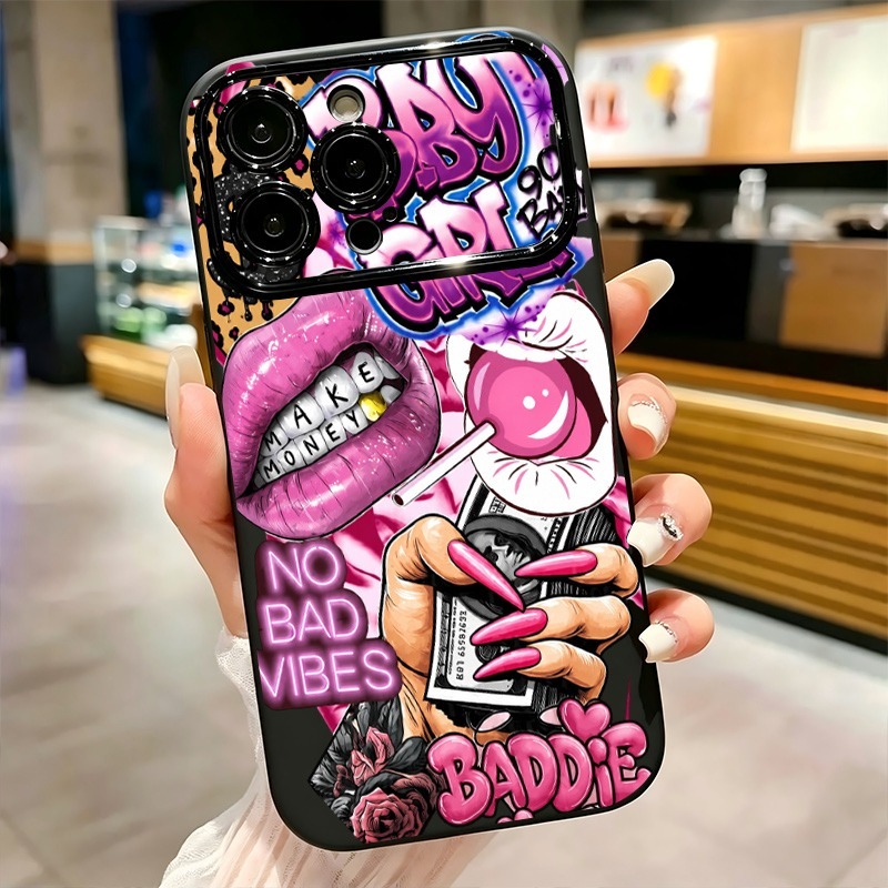 Hip Hop Pink Lips Baby Girl Gr - Phone Cases Popular recension och pris