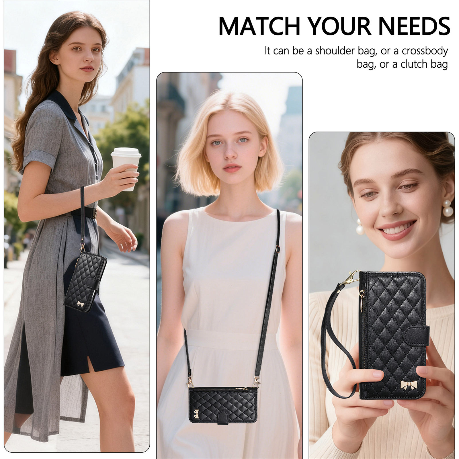 PU Leather Zipper Crossbody Wr - Phone Cases With Loop recension och pris