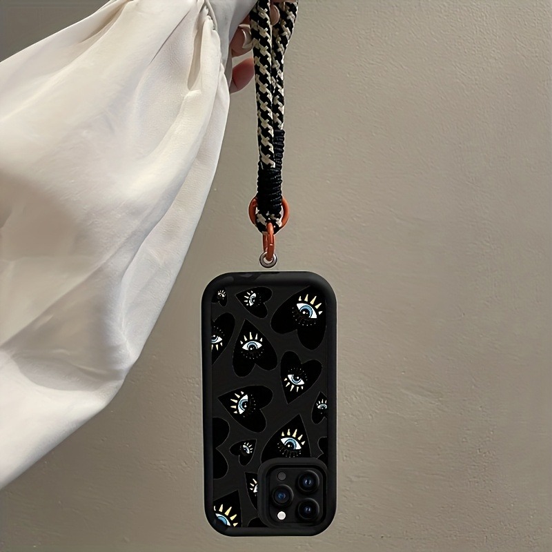 Black Love Heart Eye Hang Stra - Phone Cases With Loop recension och pris