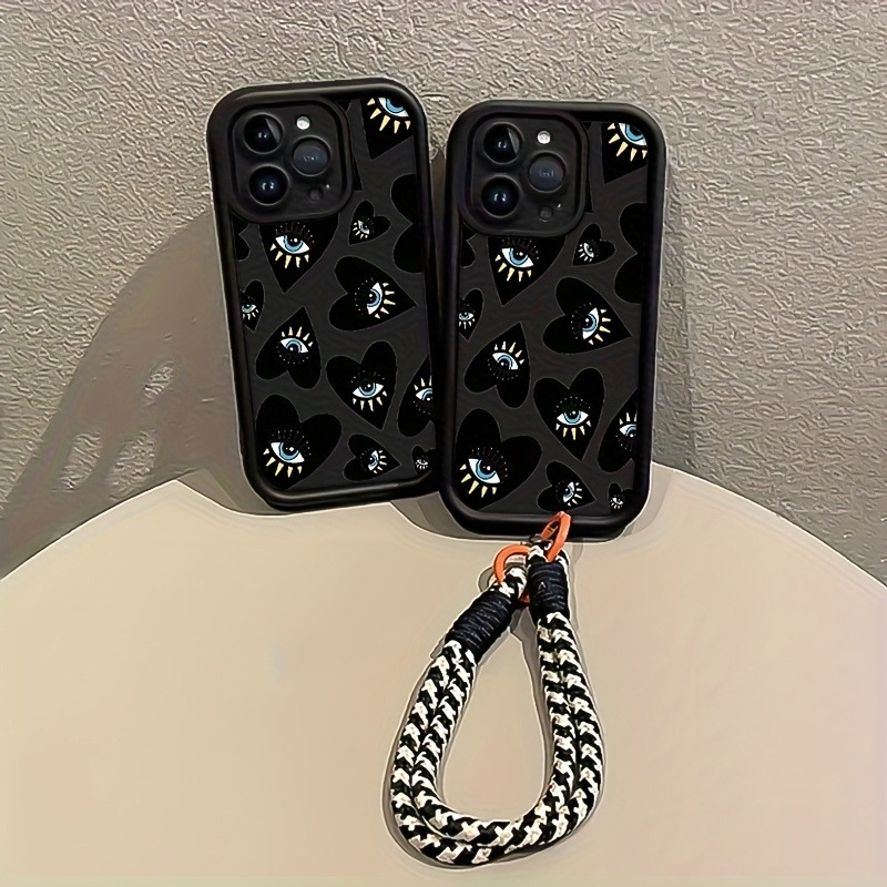Black Love Heart Eye Hang Stra - Phone Cases With Loop recension och pris