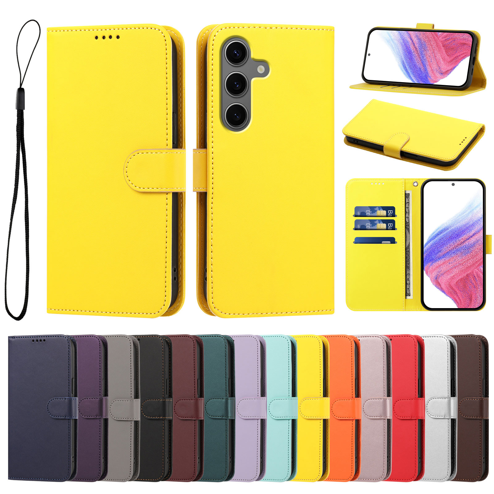 Luxury Leather Wallet Phone Ca - Phone Cases Eu recension och pris
