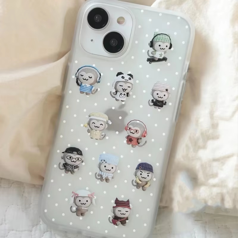 Simple Kawaii Monkey White Pol - Phone Cases Cute Iphone 14 recension och pris