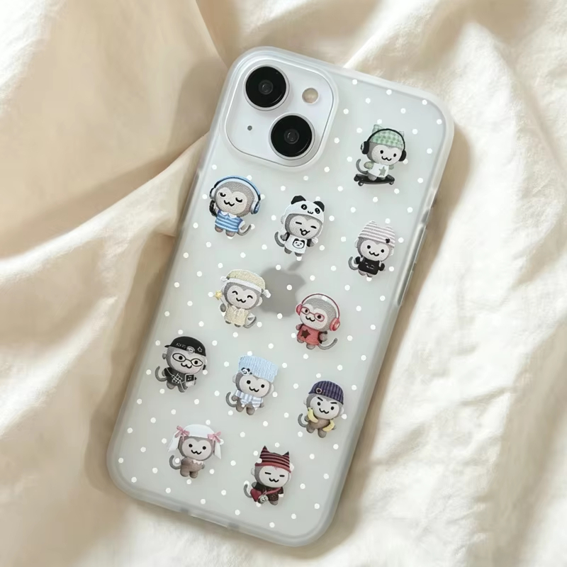 Simple Kawaii Monkey White Pol - Phone Cases Cute Iphone 14 recension och pris