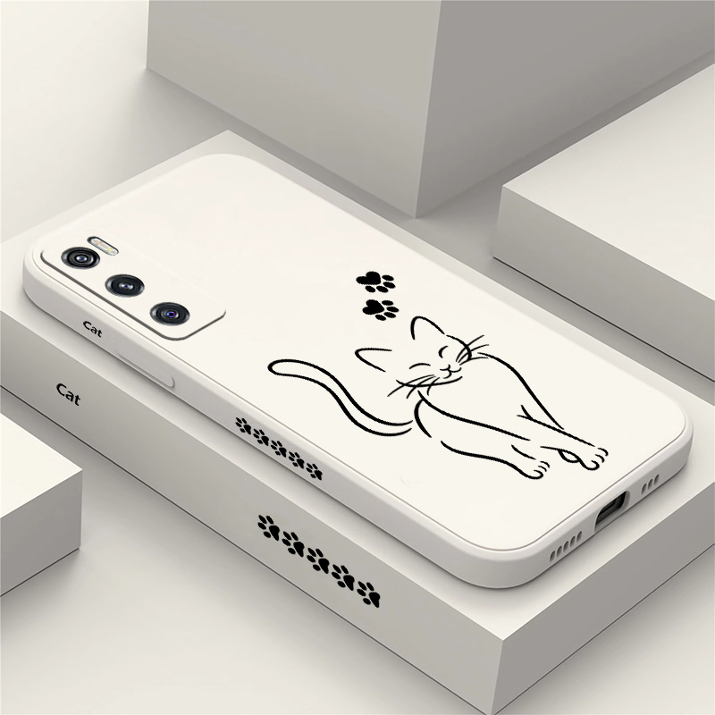 Cute Cat Line Black Phone Case - Vivo V40 recension och pris