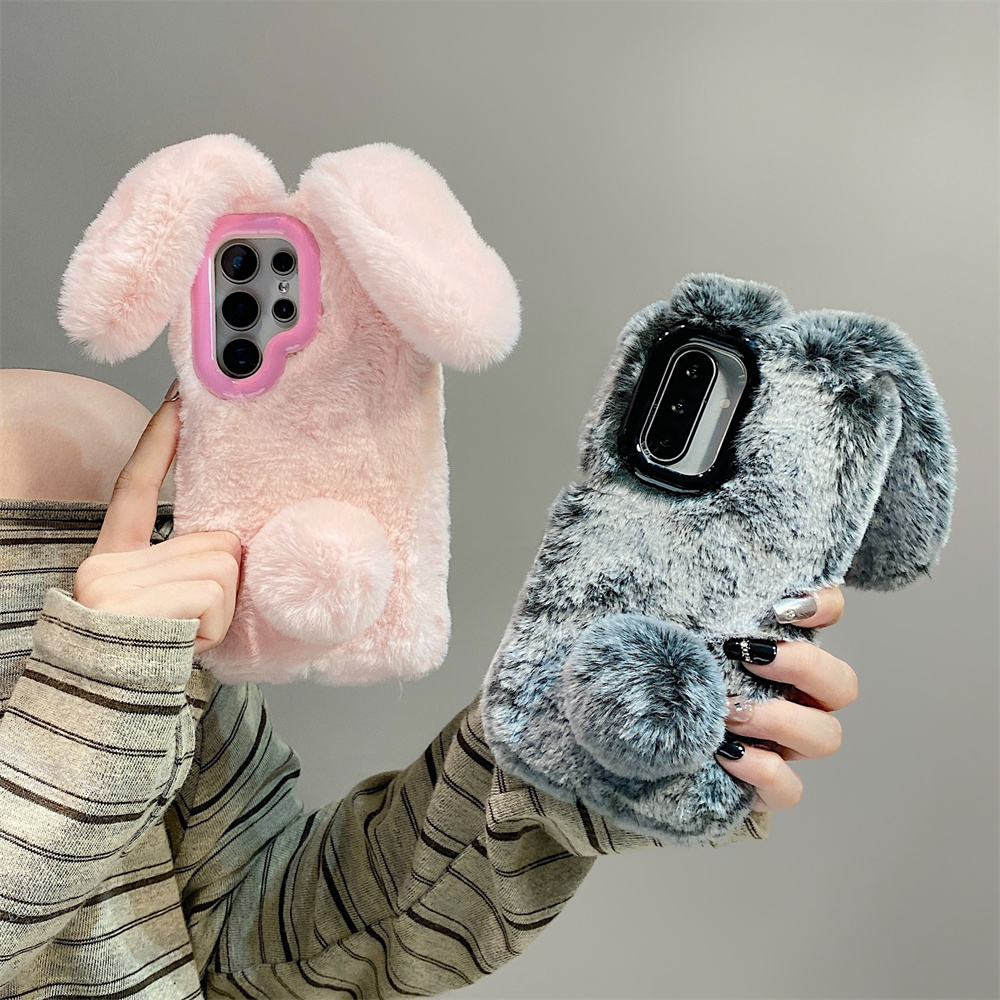 Cute Rabbit Ears Fluffy Stand  - Phone Cases Holder recension och pris