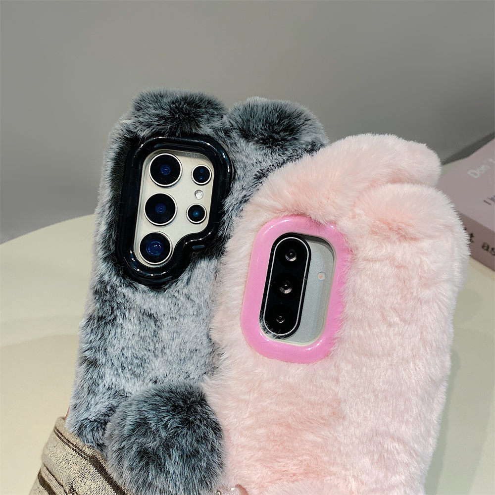 Cute Rabbit Ears Fluffy Stand  - Phone Cases Holder recension och pris