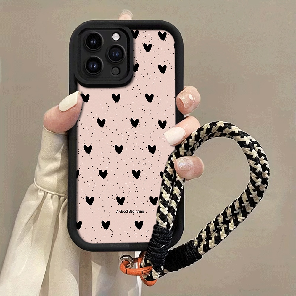 Ink Splattered Black Heart Han - Phone Cases With Loop recension och pris