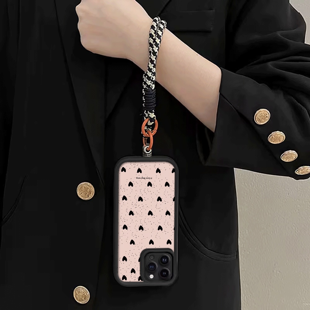 Ink Splattered Black Heart Han - Phone Cases With Loop recension och pris