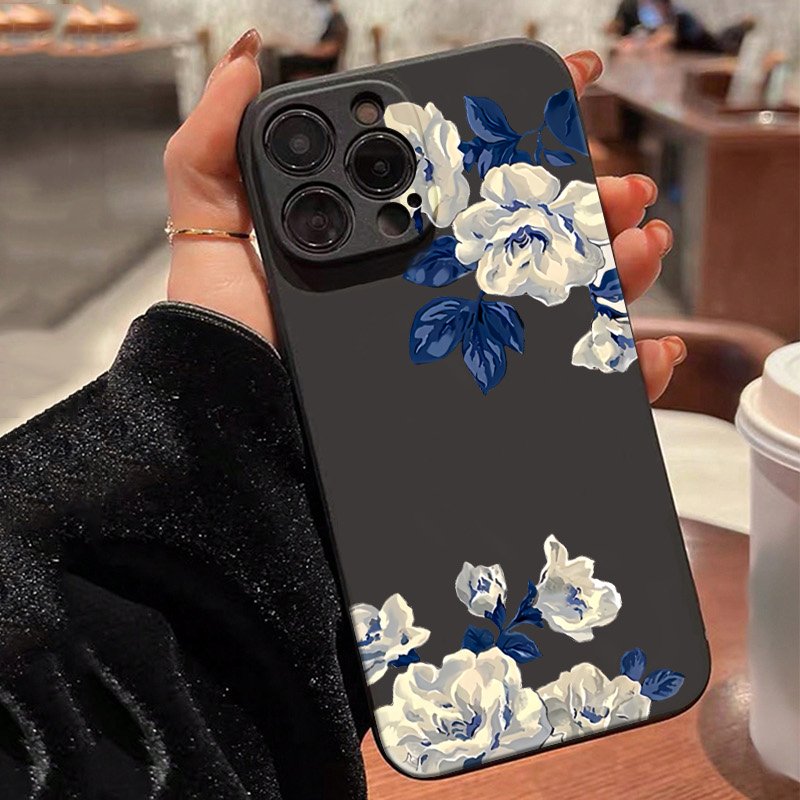Blue and White Flower Phone Ca - Phone Cases Galaxy A17 recension och pris