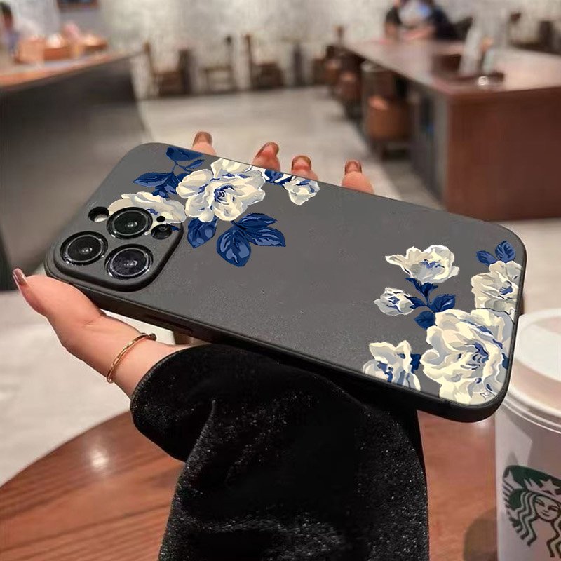 Blue and White Flower Phone Ca - Phone Cases Galaxy A17 recension och pris