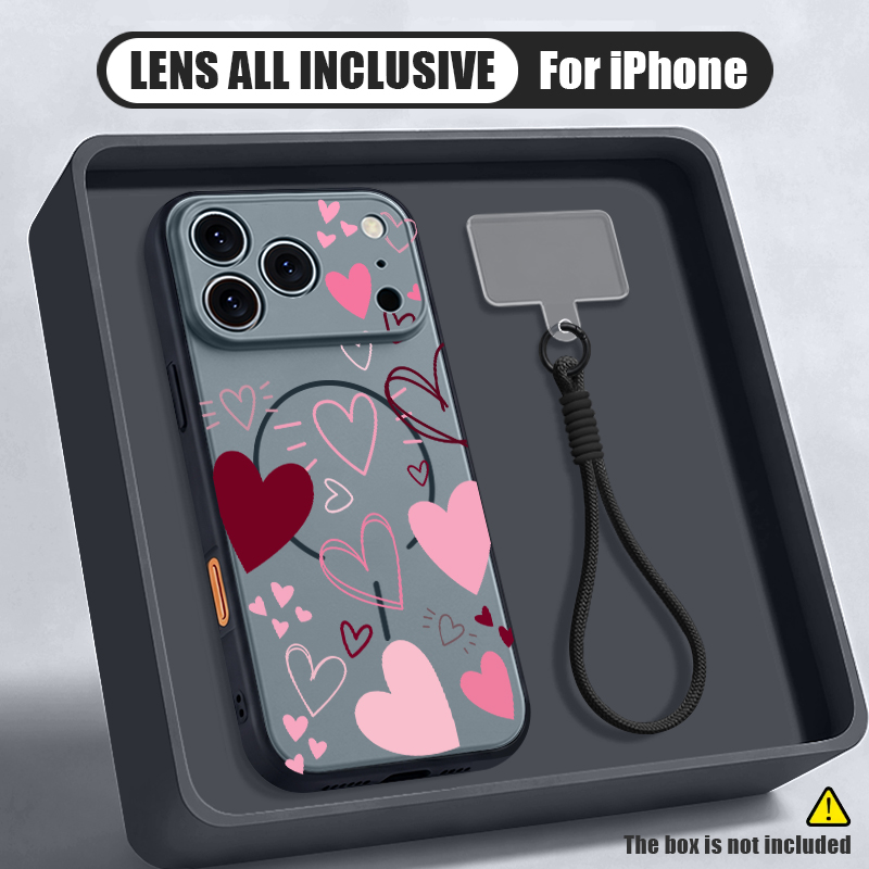 Love Heart Pattern Magnetic Ph - Phone Cases With Loop recension och pris