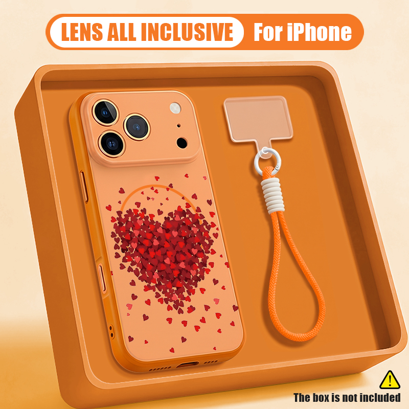 Love Heart Pattern Magnetic Ph - Phone Cases With Loop recension och pris