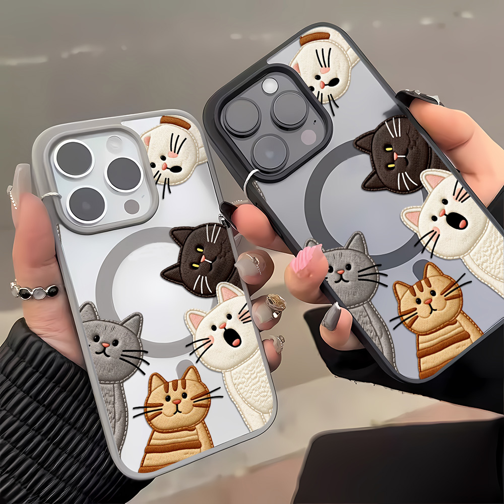 Cute Faux Embroidery Cat Phone - Phone Cases Cute Iphone 14 recension och pris
