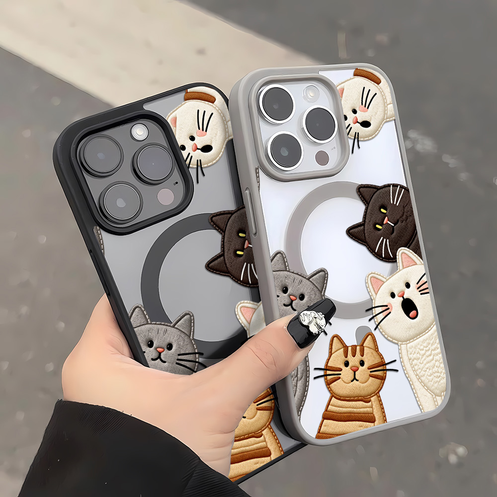 Cute Faux Embroidery Cat Phone - Phone Cases Cute Iphone 14 recension och pris