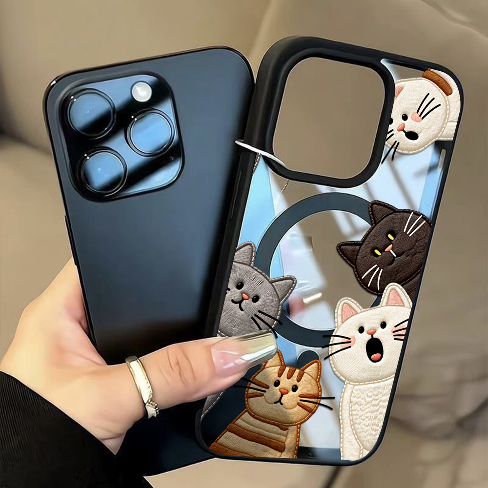Cute Faux Embroidery Cat Phone - Phone Cases Cute Iphone 14 recension och pris